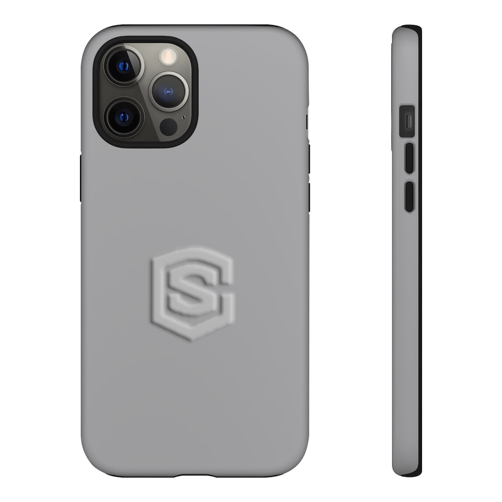 Grey Tough Cases Silver Logo