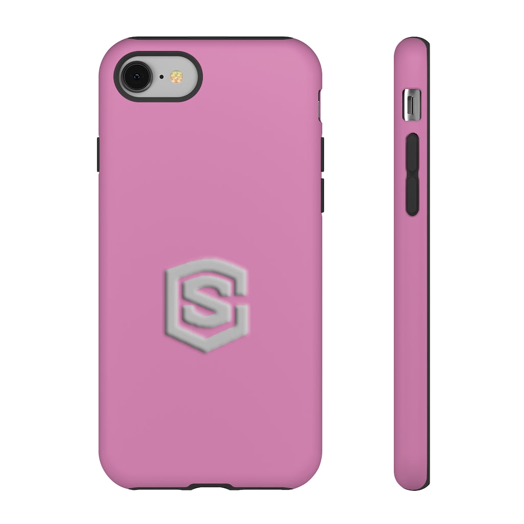 Pink Tough Cases Silver Logo