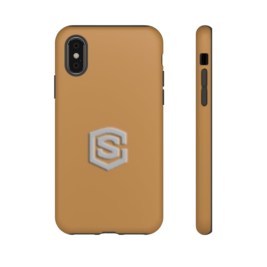 Brown Tough Cases Silver Logo