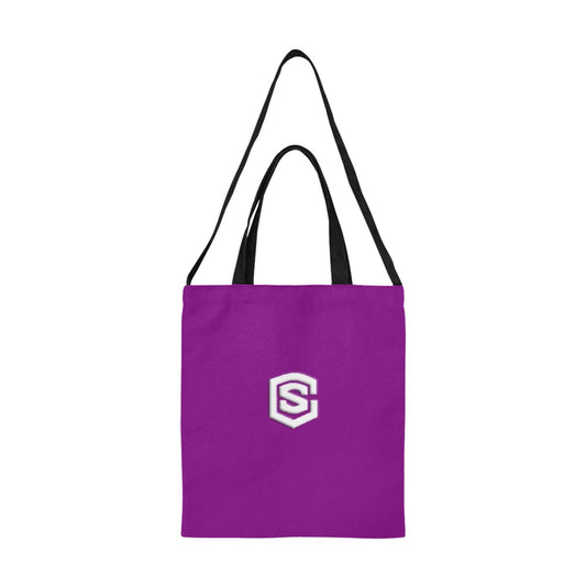 Purple All Over Print Canvas Tote Bag With White Logo All Over Print Canvas Tote Bag(Model1698)(Medium)