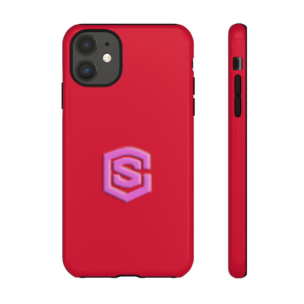 Red Tough Cases Pink Logo