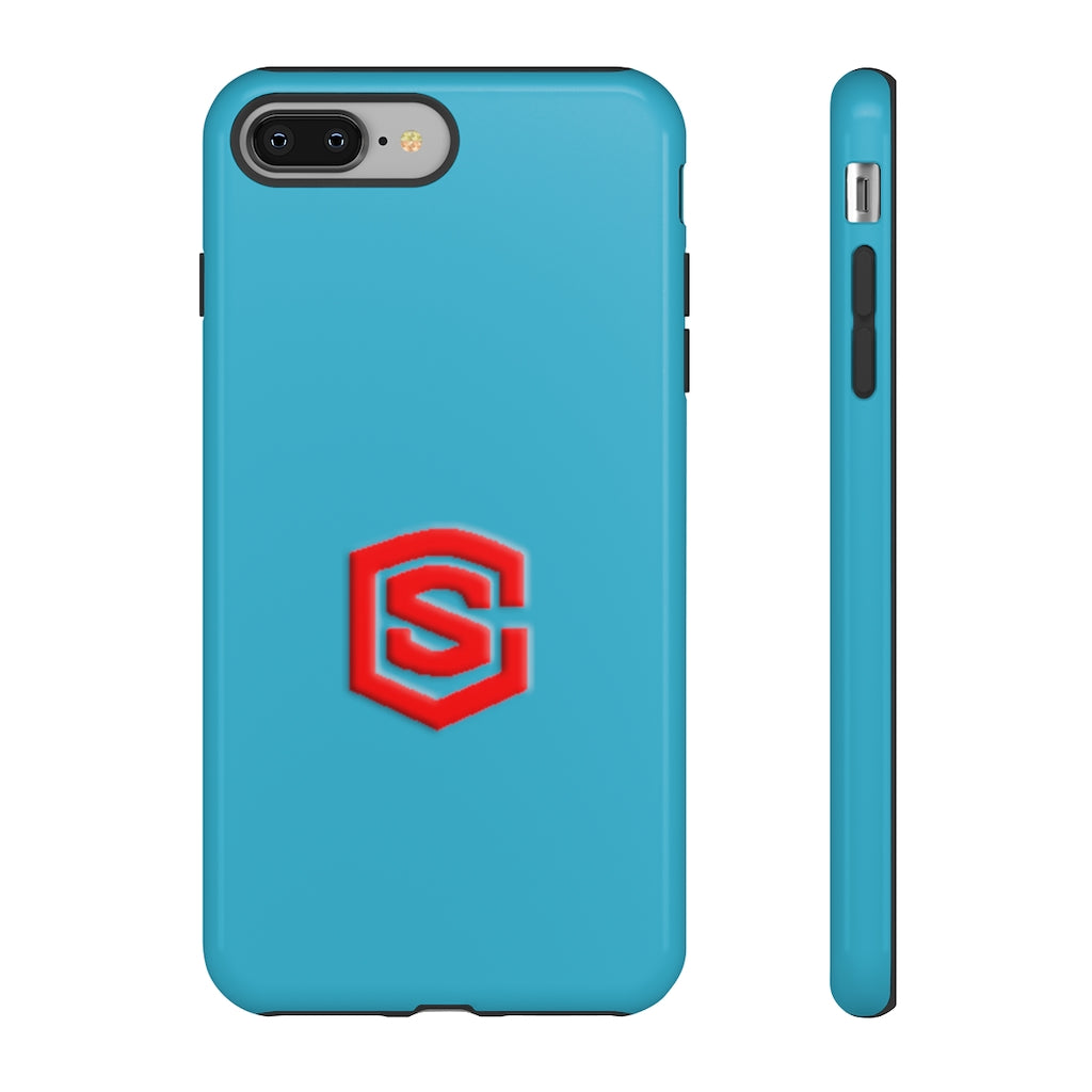 Blue Tough Cases Red Logo