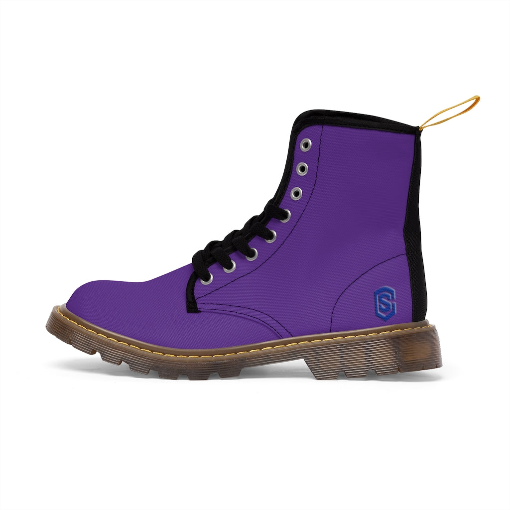 Violet Men's Canvas Boots Blue Logo