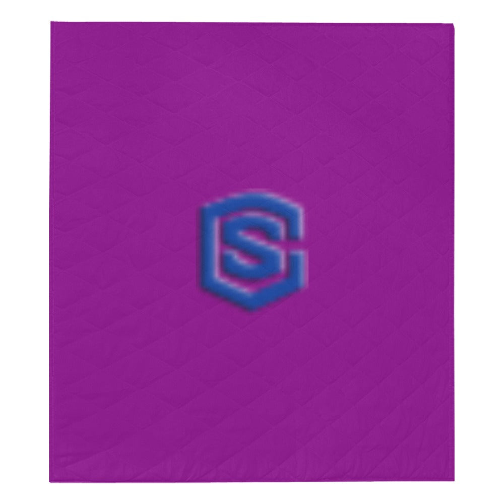 Purple Quilt with Blue Logo Custom Quilt  70" x 80"