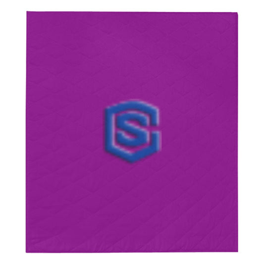 Purple Quilt with Blue Logo Custom Quilt  70" x 80"