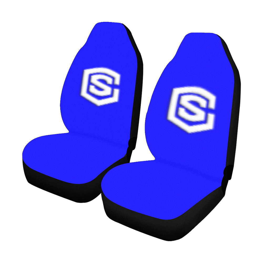 Blue Car Seat Covers White Logo Car Seat Covers (Set of 2)