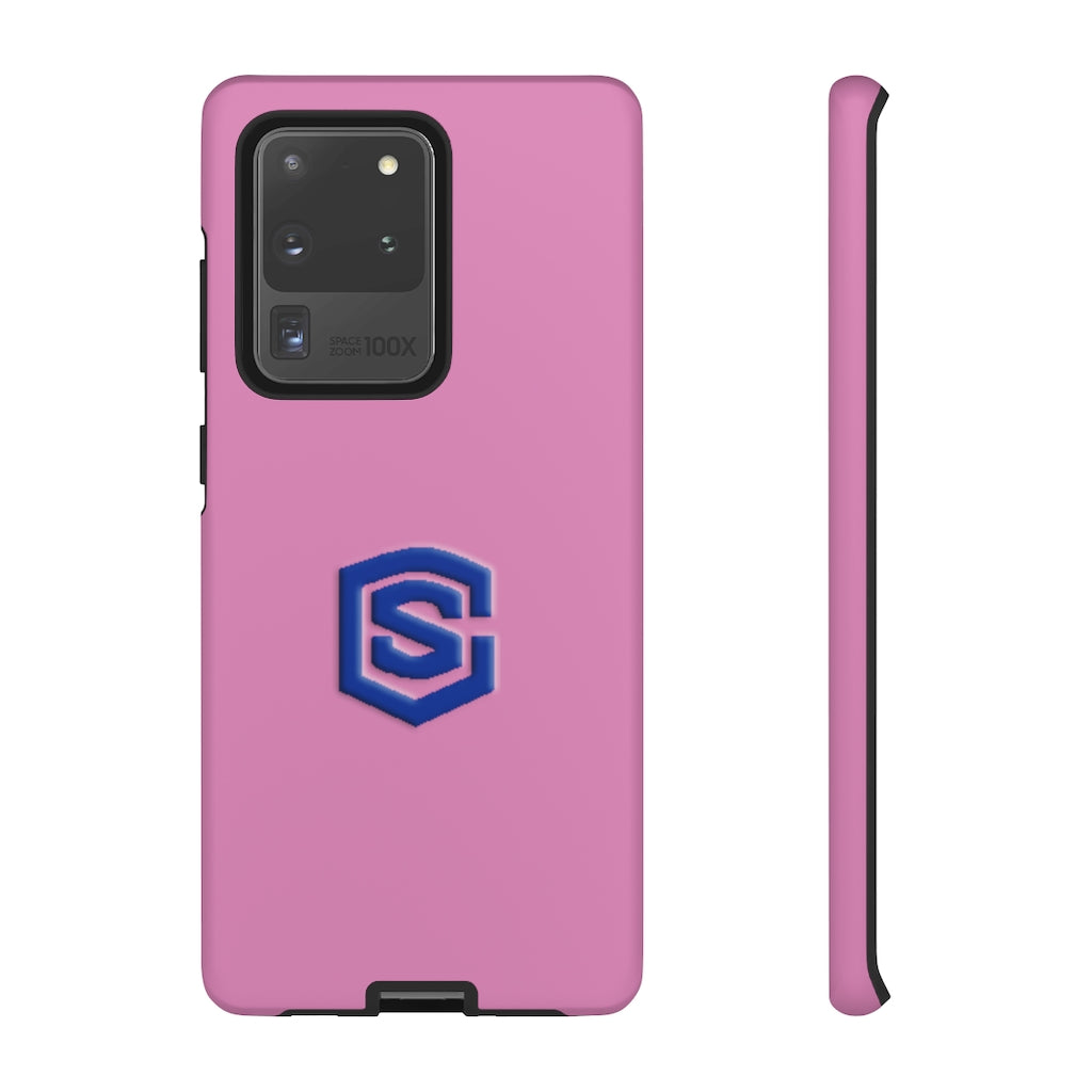 Pink Tough Cases Blue Logo