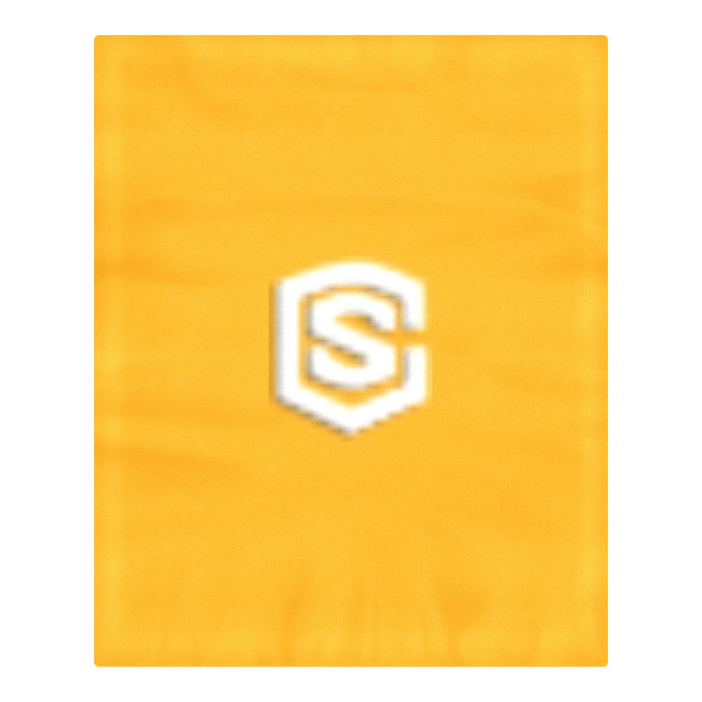 Orange 3-Piece Bedding Set (1 Duvet Cover 86"x70"; 2 Pillowcases 20"x30")(One Side) wtih White Logo 3-Piece Bedding Set (1 Duvet Cover 86"x70"; 2 Pillowcases 20"x30")(One Side)