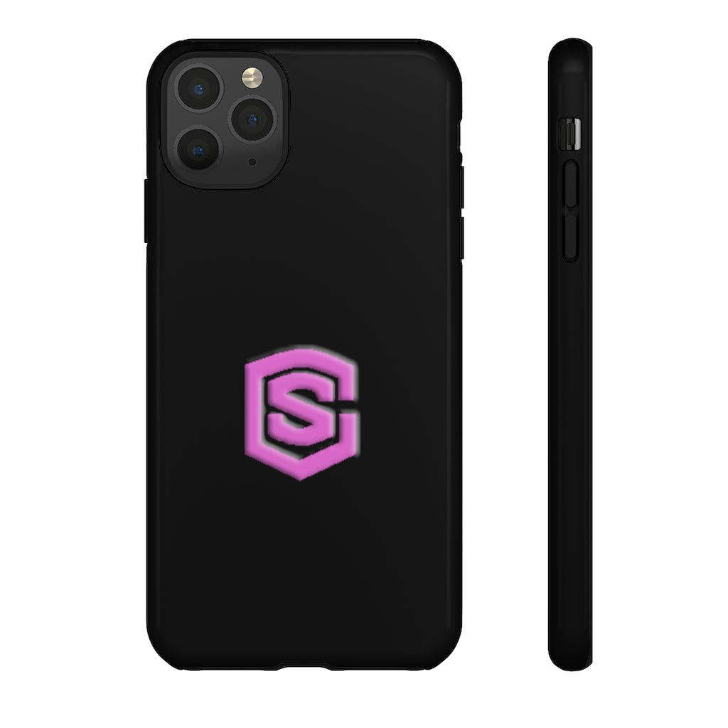 Black Tough Cases Pink Logo