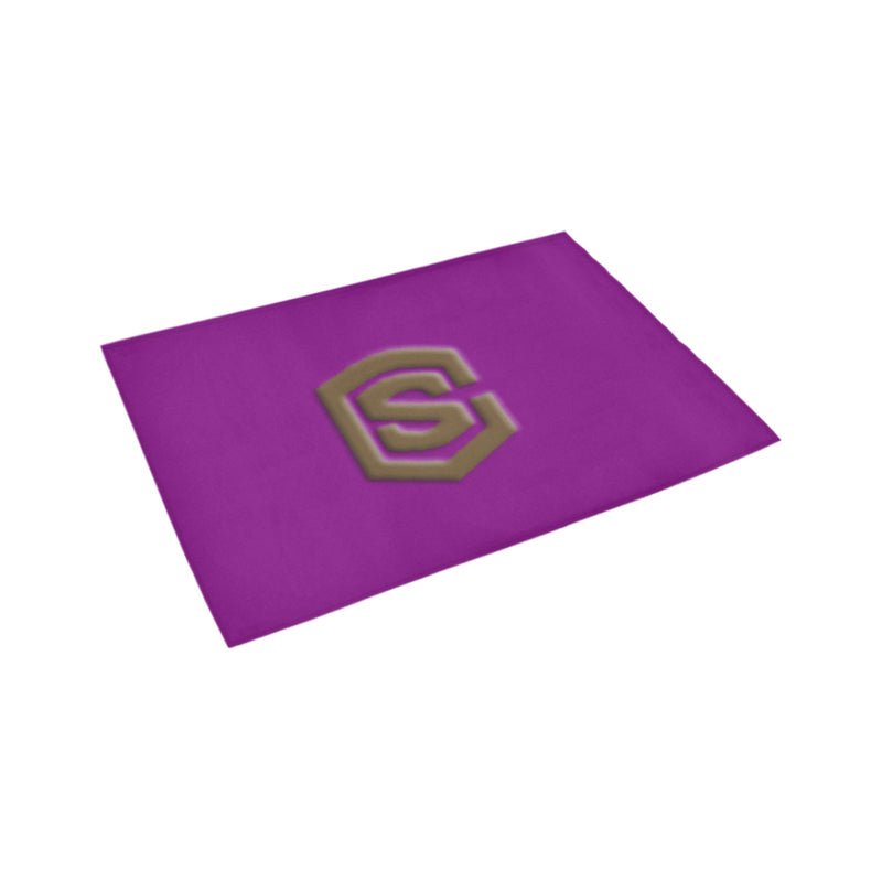 Purple Door Mat with Brown Logo Doormat 24" x 16" (Sponge Material)