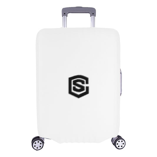 WHITE LUGGAGE COVER WITH BLACK LOGO Luggage Cover (Large Size) (26"-28")