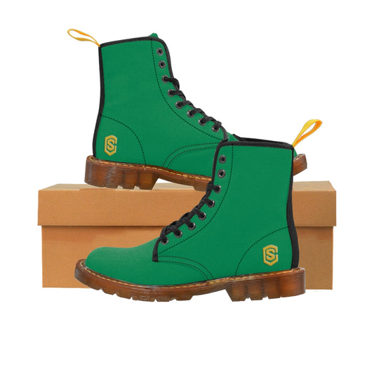 Green Men's Canvas Boots Gold Logo