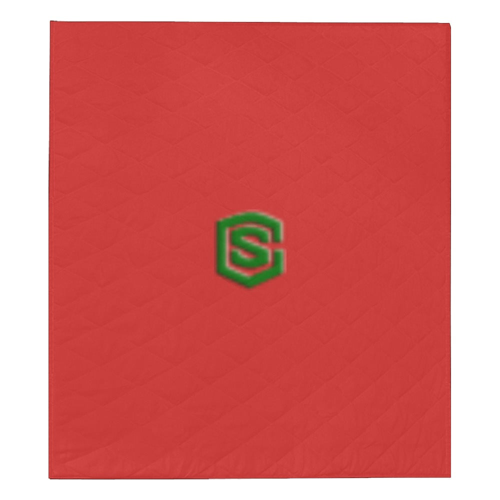 RED CUSTOM QUILT BROWN LOGO Custom Quilt  70" x 80"