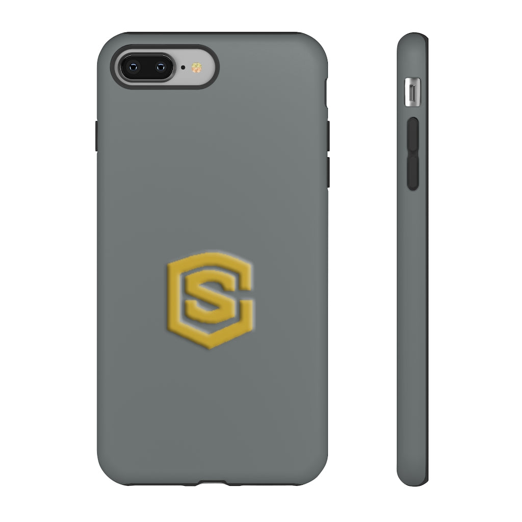 Grey Tough Cases Gold Logo