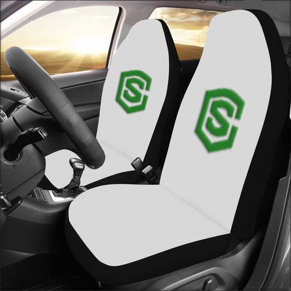 Grey Car Seat Covers Green Logo Car Seat Covers (Set of 2)