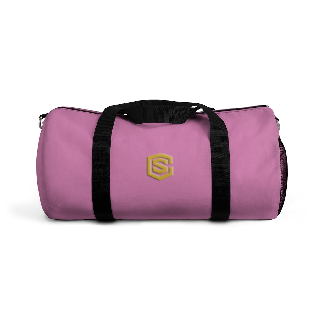 Pink Duffel Bag Gold Logo