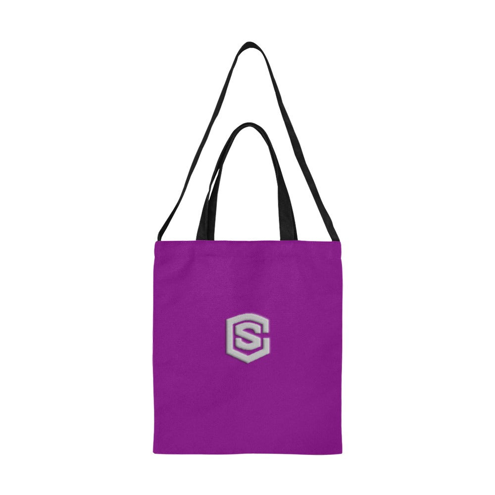 Purple All Over Print Canvas Tote Bag With Silver Logo All Over Print Canvas Tote Bag(Model1698)(Medium)