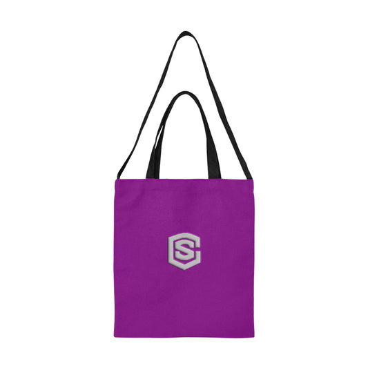 Purple All Over Print Canvas Tote Bag With Silver Logo All Over Print Canvas Tote Bag(Model1698)(Medium)