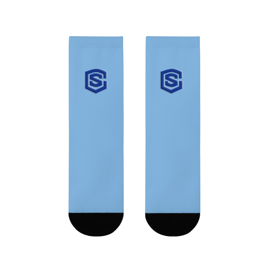 blue Sublimation Crew Socks (EU) Blue Logo