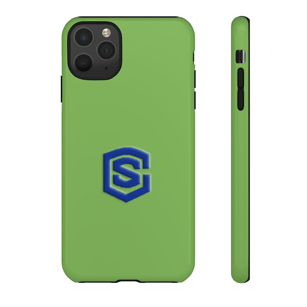 Green Tough Cases Blue Logo