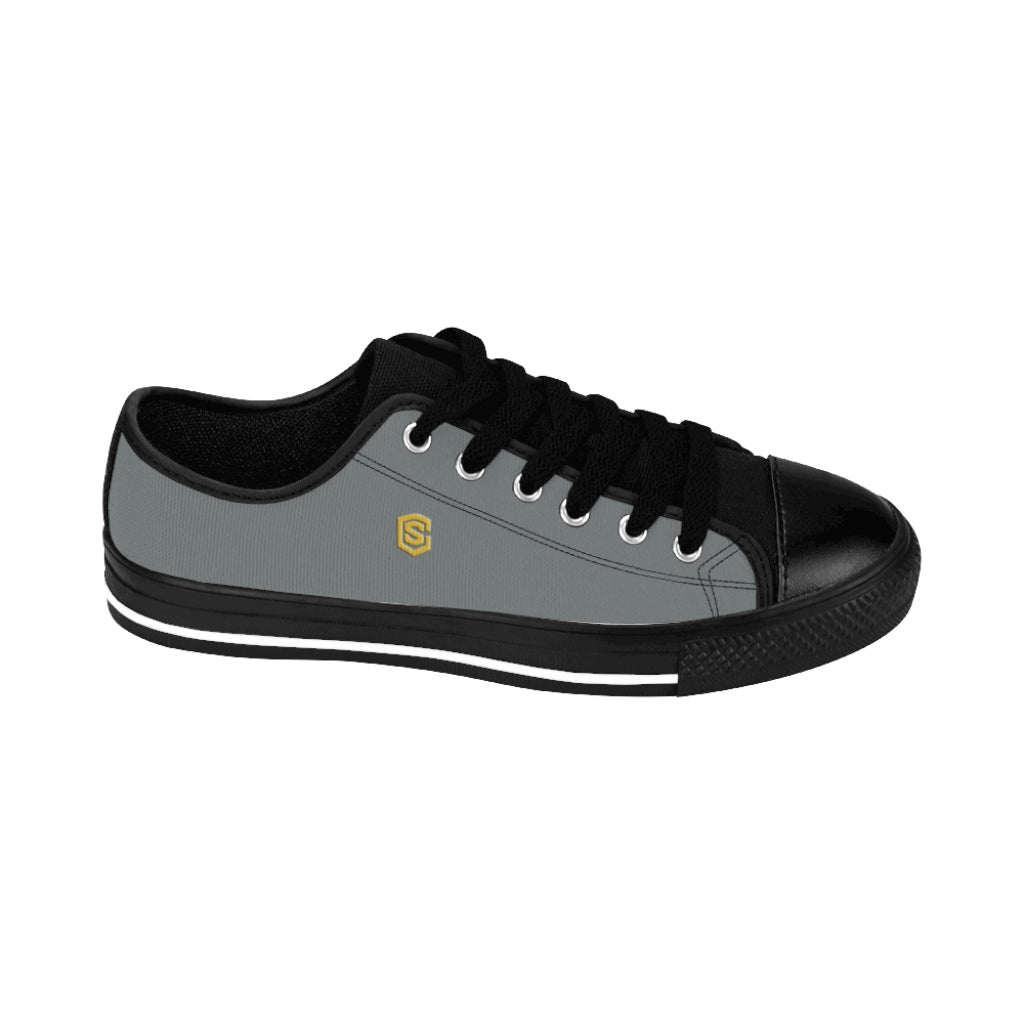 Grey Men's Sneakers golden logo