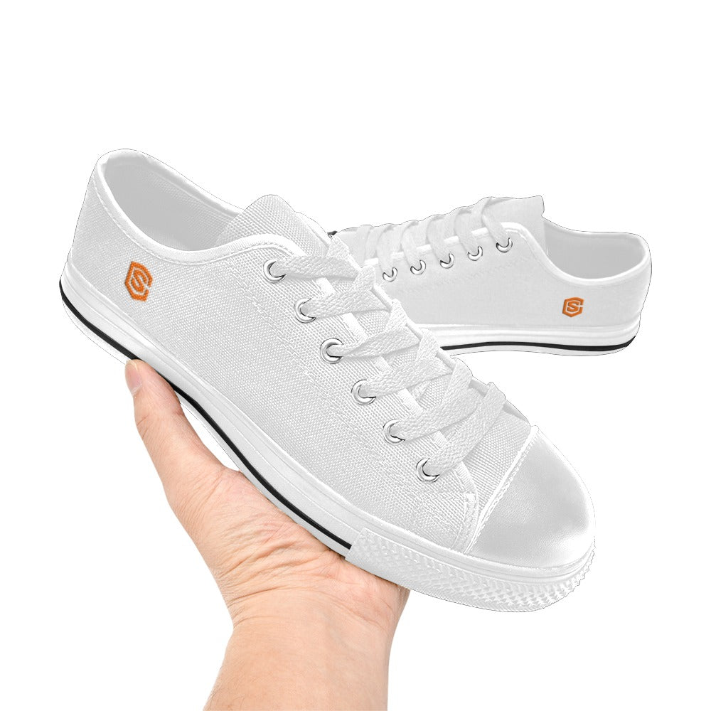 Orange Logo Men's Classic Canvas Shoes (Model 018)