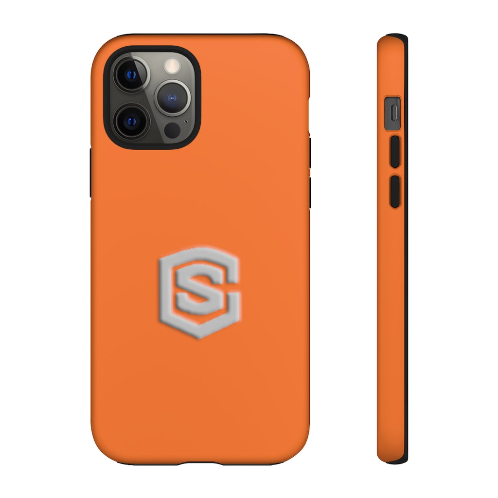 Orange Tough Cases Silver Logo