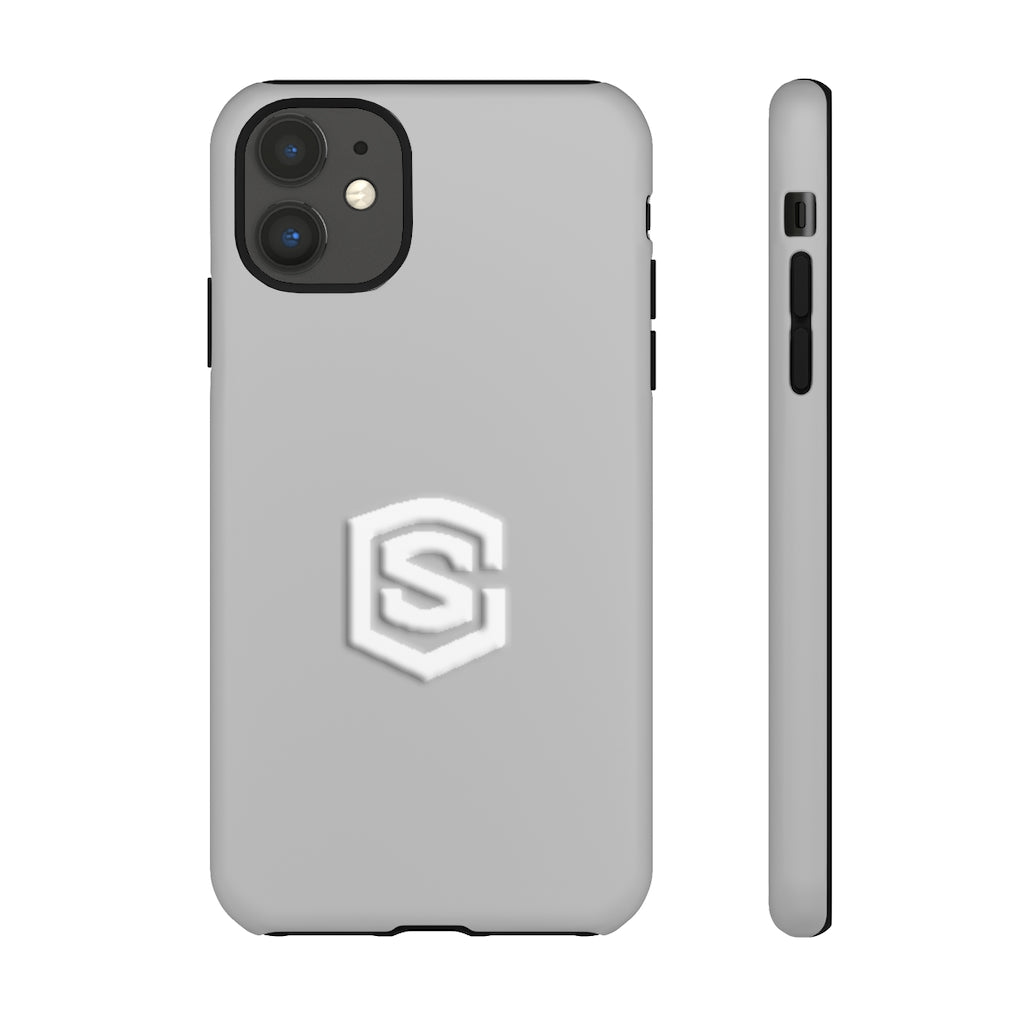 Grey Tough Cases White Logo