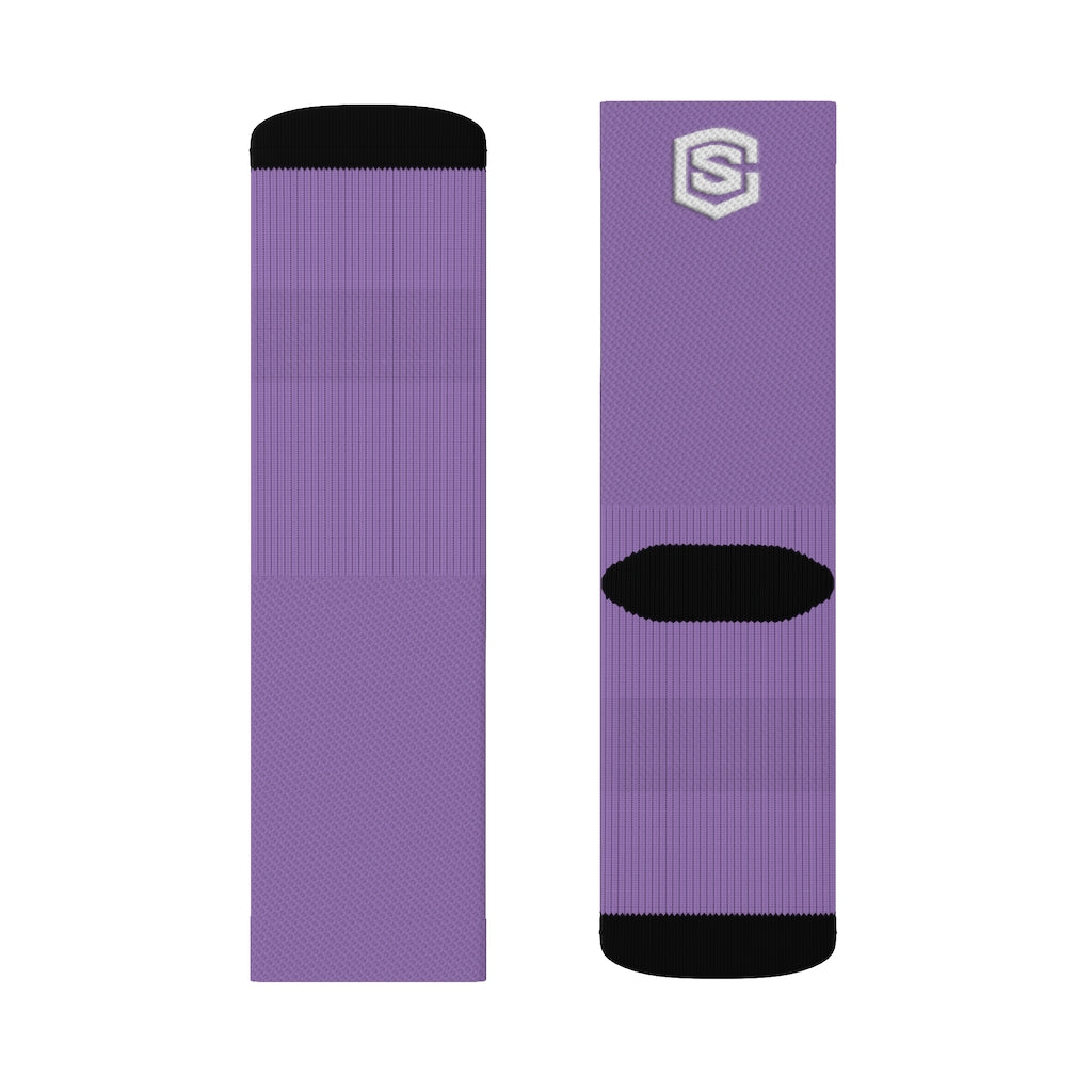 Purple Sublimation Socks White Logo