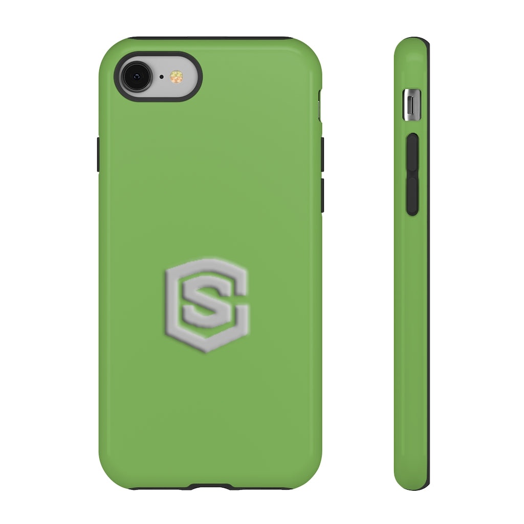 Green Tough Cases Silver Logo