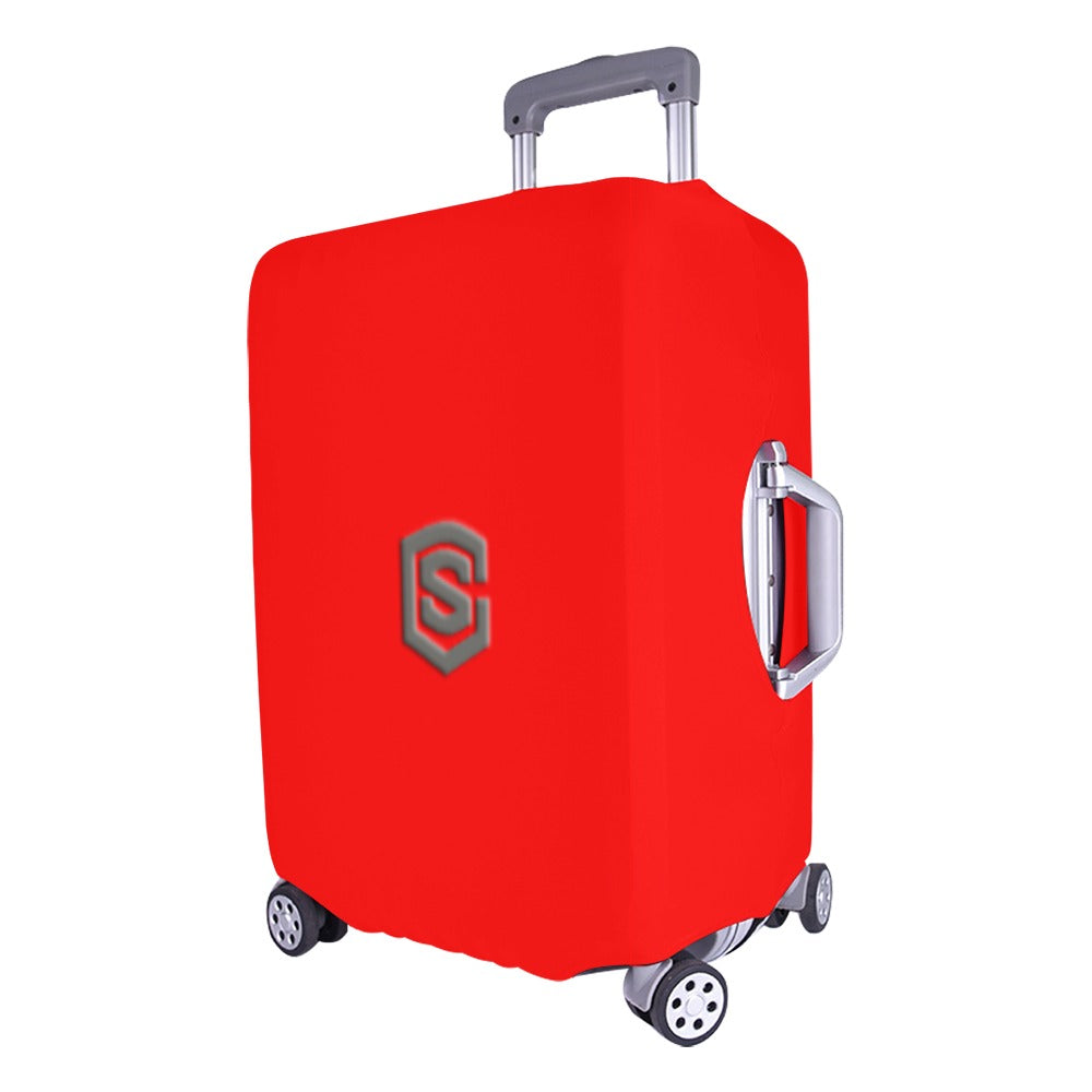 RED LUGGAGE COVER WITH GRAY LOGO Luggage Cover (Large Size) (26"-28")