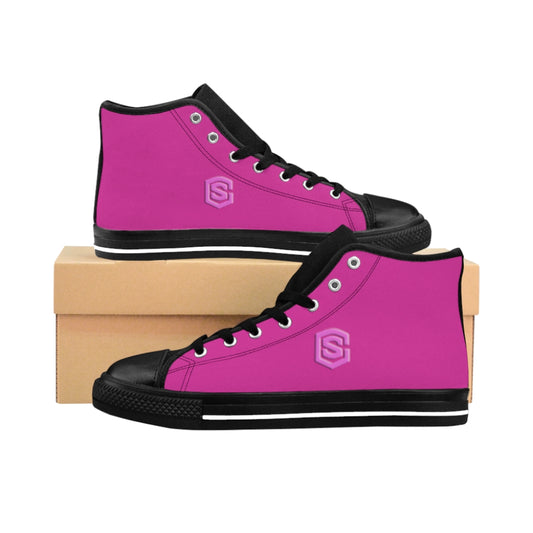 pink Men's High-top Sneakers - pink logo