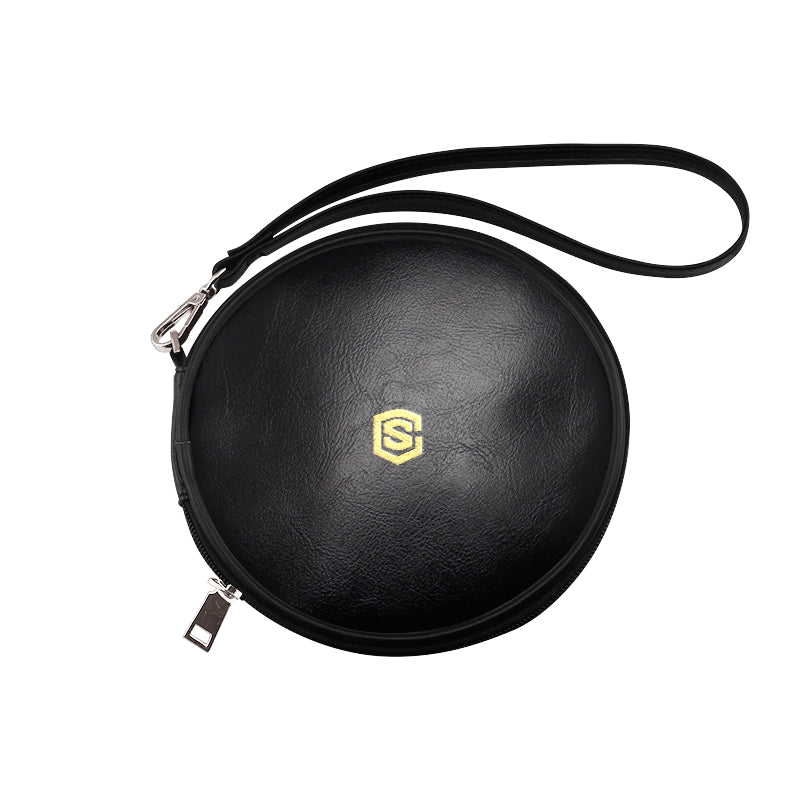 BLACK MACKEUP BAG gold logo Round Makeup Bag (Model 1625)