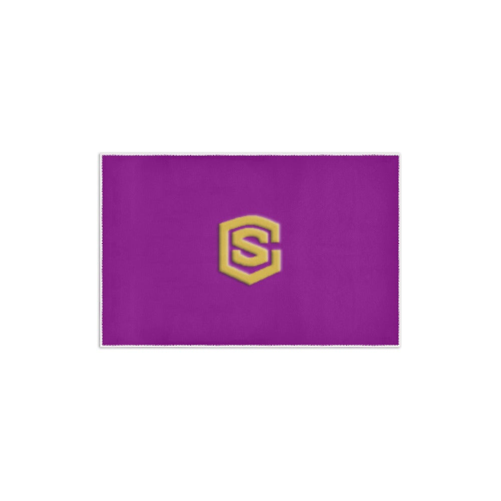 Purple Area Rug 2.6' x 1.7' with Gold Logo Area Rug 2.6' x 1.7'