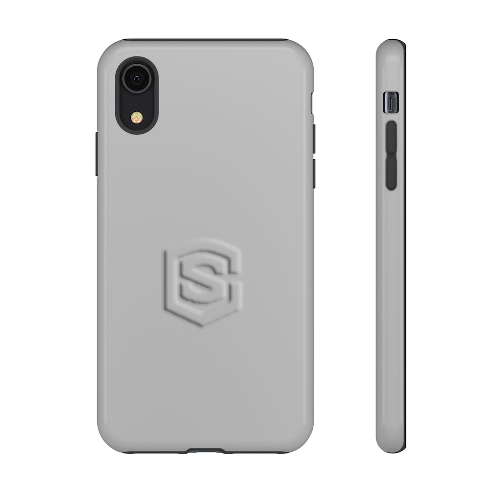 Grey Tough Cases Silver Logo