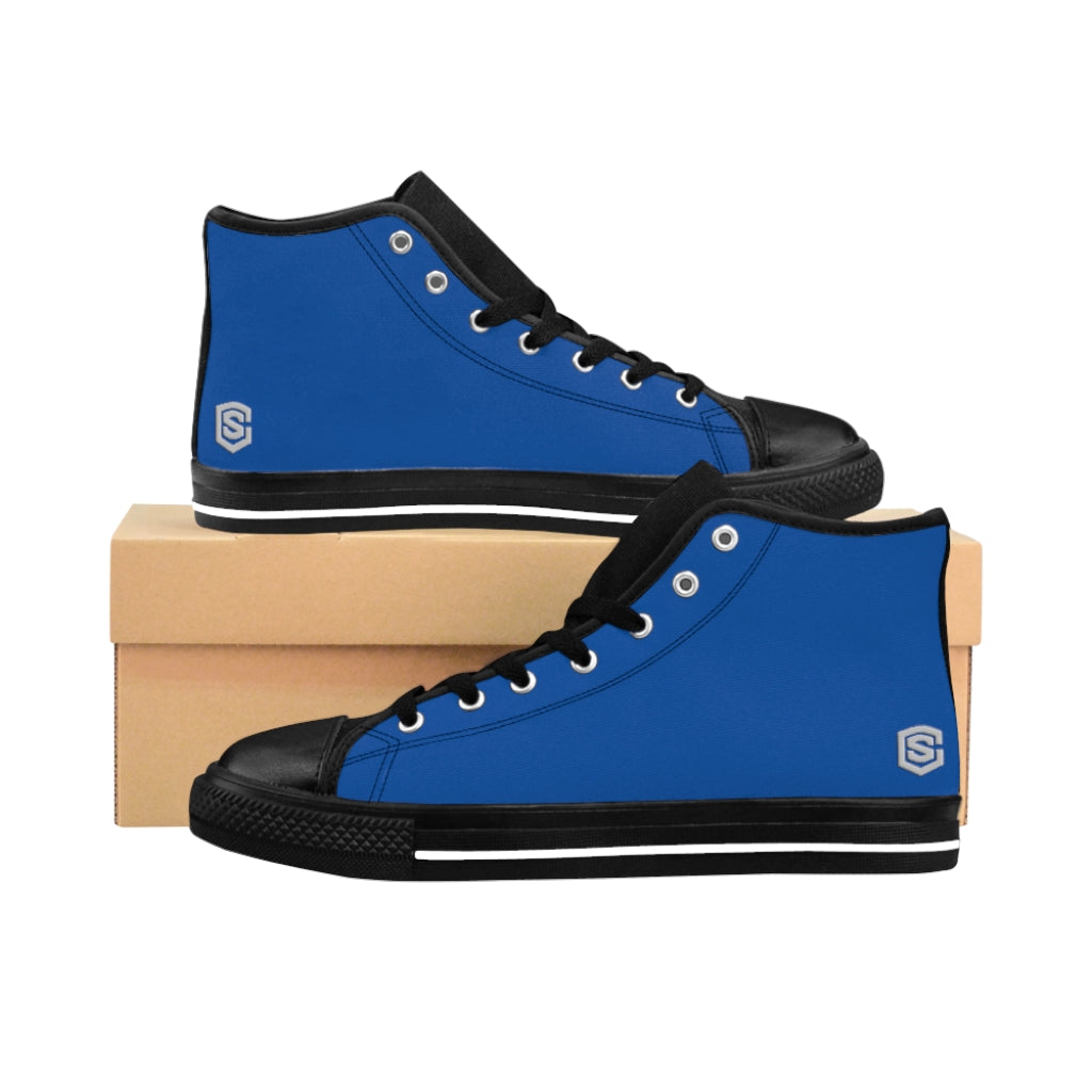 blue Women's High-top Sneakers Silver logo