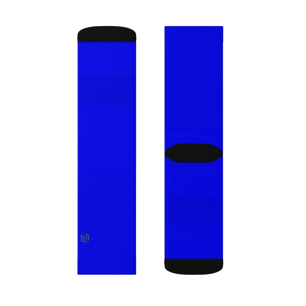 Blue Sublimation Socks with Blue Logo