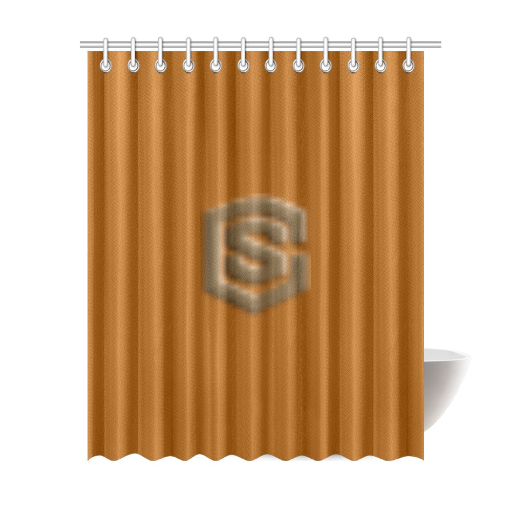 Brown Shower Curtain 69"x84" with Brown Logo Shower Curtain 69"x84"