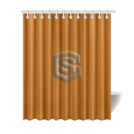 Brown Shower Curtain 69"x84" with Brown Logo Shower Curtain 69"x84"
