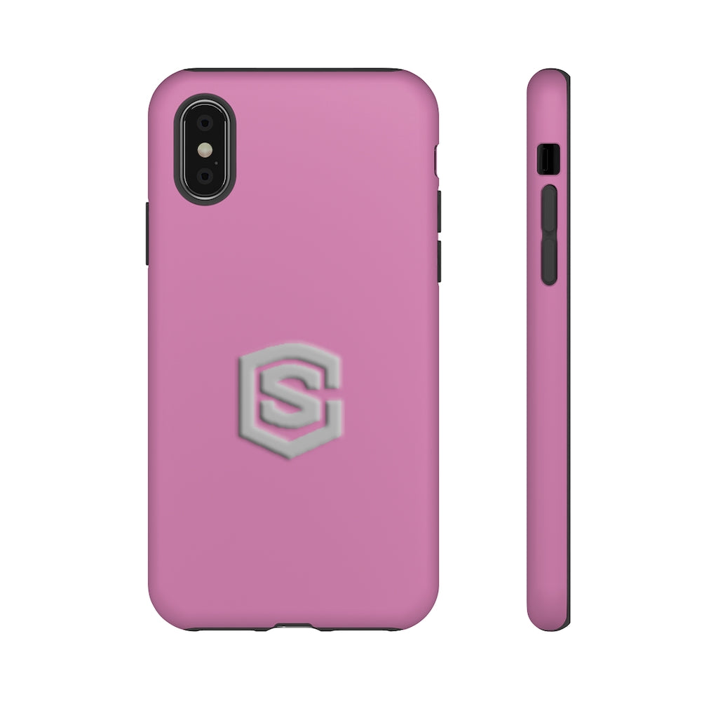 Pink Tough Cases Silver Logo