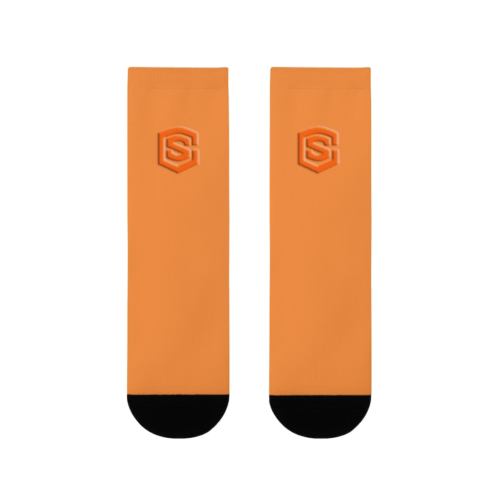 Orange Sublimation Crew Socks (EU) Orange Logo