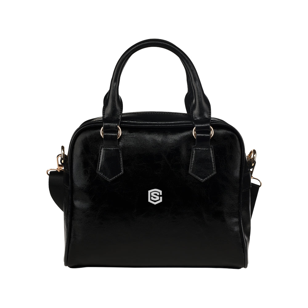 BLACK Shoulder Handbag white logo Shoulder Handbag (Model 1634)