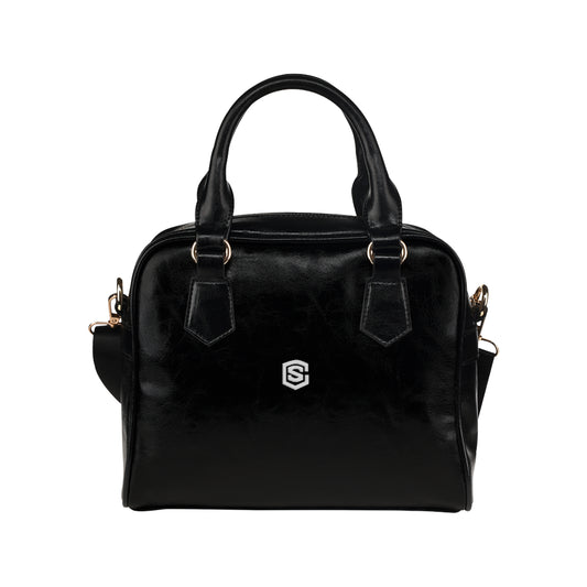 BLACK Shoulder Handbag white logo Shoulder Handbag (Model 1634)
