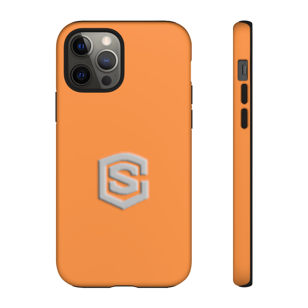 Orange Tough Cases Silver Logo