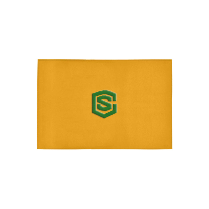 Orange Doormat 24" x 16" (Sponge Material) with Green Logo Doormat 24" x 16" (Sponge Material)