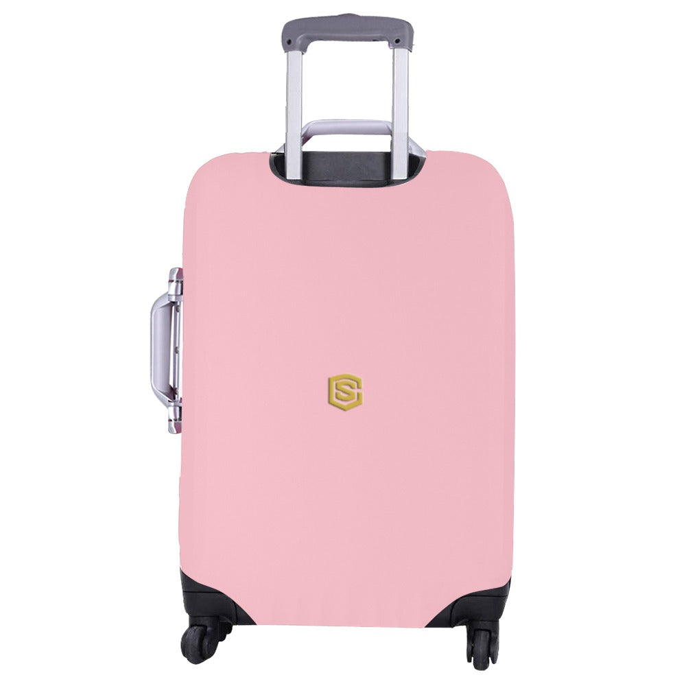 PINK LUGGAGE COVER WITH GOLD LOGO Luggage Cover (Large Size) (26"-28")