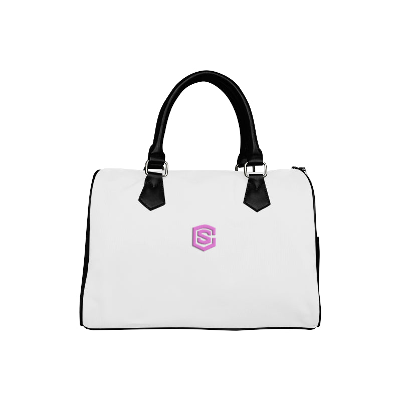 Very light gray HANDBAG pink logo Boston Handbag (Model 1621)