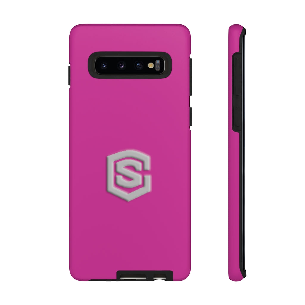 Pink Tough Cases Silver Logo