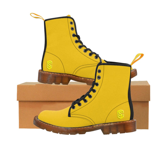 Yellow Men's Canvas Boots Yellow Logo