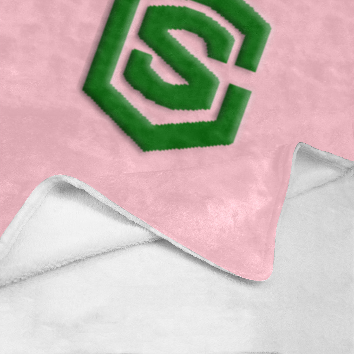 Pink Ultra-Soft Micro Fleece Blanket with Green Logo Ultra-Soft Micro Fleece Blanket 30"x40"